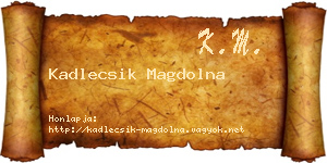 Kadlecsik Magdolna névjegykártya