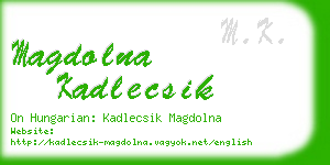 magdolna kadlecsik business card